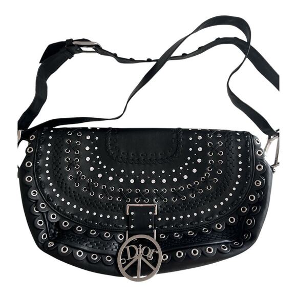 Vintage Dior love&peace limited edition leather shoulder bag